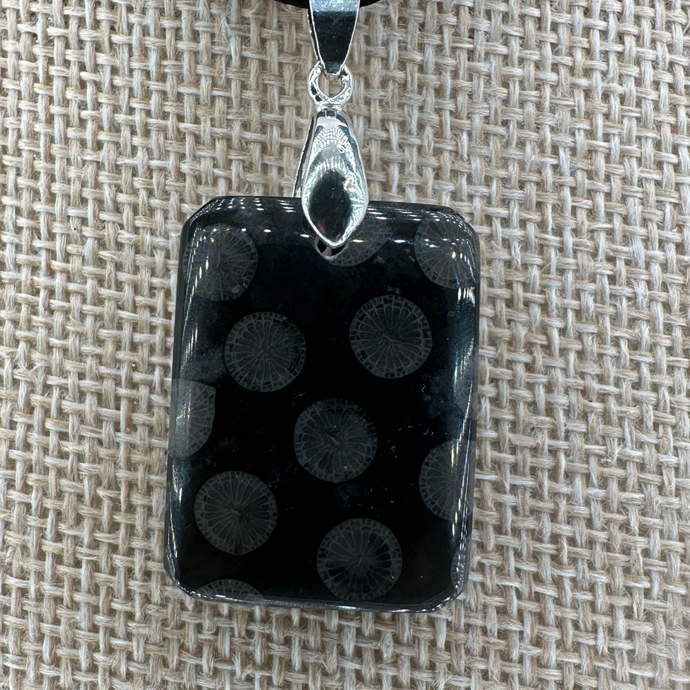 Black Polka Dot Pendant Necklace - Picture 3 of 13